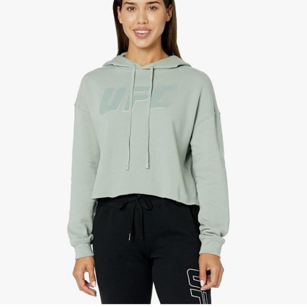 UFC Crop Hoodie, Color: Sage, Large